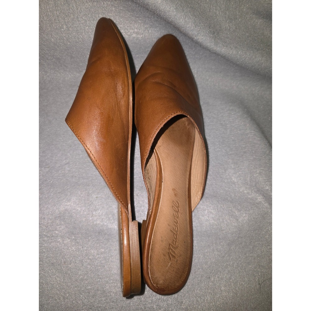Madewell Women's Brown Leather Pointed Toe Mule Flats Size 6.5 - Picture 6 of 9